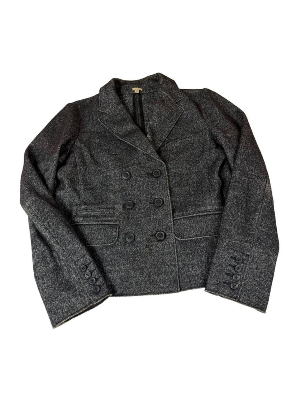 Vintage J Crew Women’s Size 10 Wool Blend Blazer Gray Fall 2010 29305 Button